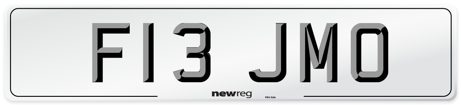F13 JMO Number Plate from New Reg
